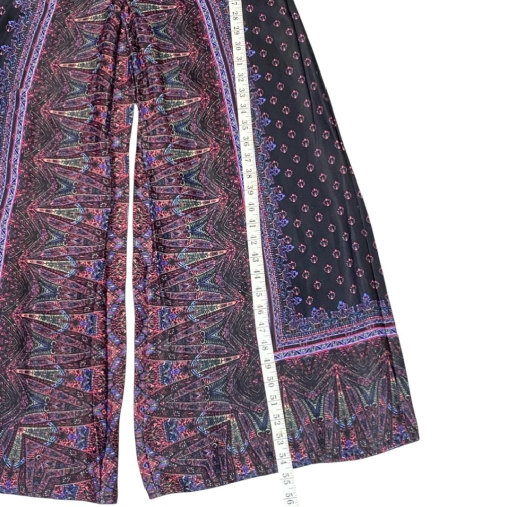 Free People Cabbage Rose Black Multi Print Jumpsuit Boho Style Size 2 - Picture 7 of 13